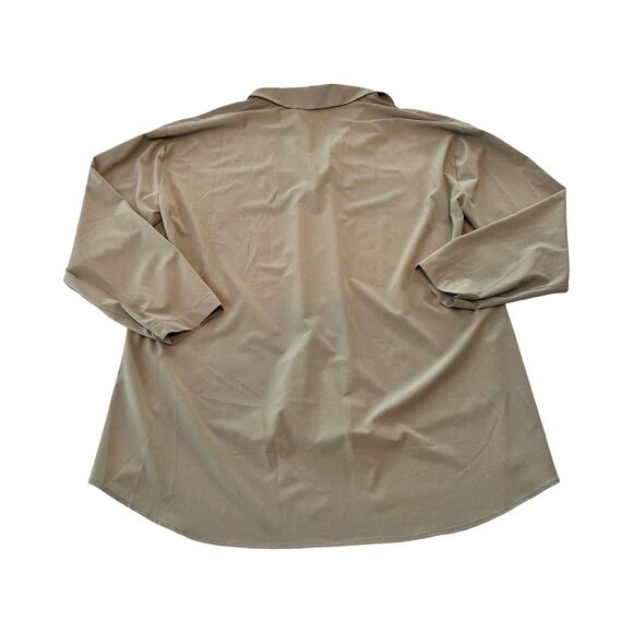 Nic + Zoe Womans Tech Stretch Shirt Blouse Snap Button Top Size Large Green $178 - Picture 3 of 5